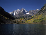 Mountains with Sky and Water, Maroon Bells, CO Photographic Print by Chris Rogers