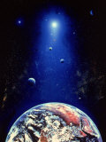 Space Illustration of the Earth and Planets Photographie par Ron Russell