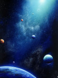 Ilustración del espacio con planetas iluminados (C-11-X) Lámina fotográfica por Ron Russell Ilustración del espacio con planetas iluminados (C-11-X) Lámina fotográfica por Ron Russell