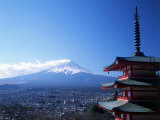 Pagoda and Mt. Fuji, Japan Photographie par David Ball