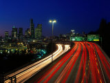 I-5 Traffic with Car Streaks, Seattle, WA Photographic Print by Jim Corwin