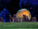 Stonehenge at Night with Mars in Background Lámina fotográfica por Tomas del Amo Stonehenge at Night with Mars in Background Lámina fotográfica por Tomas del Amo