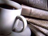 Cup of Coffee by Various Foreign Newspapers Fotografie-Druck von Ellen Kamp