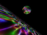 Abstract Bubble Over Multi-Colured Liquid Against Black Background Photographic Print by Albert Klein