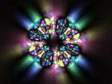 Stained Glass Style Pattern on Dark Background Photographic Print by Albert Klein