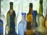 Abstract of Glass Bottles in Window Photographie par John Glembin