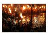 Aarti ceremony, Haridwar, India Photographic Print by Shmuel Thaler