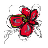 Red Butterfly Flower Fotografisk tryk af Jan Weiss