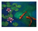 Carpas koi Lámina giclée por Todd Horne