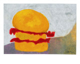 The Orange + Red Burger Giclee Print by Marcella Lassen