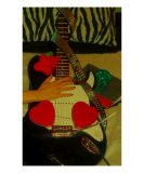 Peace And Guitar Love Giclee Print by Pepita Selles