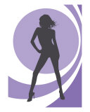 Retrogirl Purple Photographic Print by Micheline Kanzy