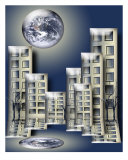 Blue City Photographic Print by Roumiana Adams