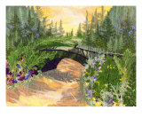 Bridge Garden - Pressed Flower Art reproduction procédé giclée par Shelley Xie