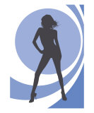 Retrogirl Blue Photographic Print by Micheline Kanzy