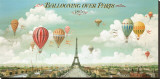 Ballooning Over Paris Stretched Canvas Print by Isiah and Benjamin Lane
