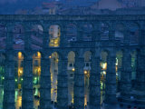 Twilight View of the Roman Aqueduct in Segovia Photographic Print by James L. Stanfield