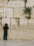 A Jewish Man Stands at the Northern Section of the Wailing Wall Photographic Print by Anne Keiser