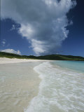A Strip of Cumulous Clouds Follows This Receding, Tropical Shoreline Photographic Print by Michael Melford