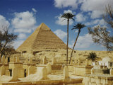 The Great Pyramid of Cheops Seen Behind an Arab Cemetery Photographic Print by Maynard Owen Williams
