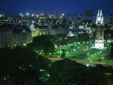 View of Buenos Aires and the Tower of the Englishmen at Night Fotografie-Druck von Pablo Corral Vega
