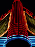 Colorful Neon Centerpiece on the Art Deco Facade a Theater Fotografisk tryk af Stephen St. John