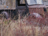 An Abandoned Old Truck Sits in a Field of Autumn Colored Grasses Photographic Print by Roy Gumpel