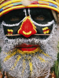 Close View of a Tribesmans Face Photographic Print by Jodi Cobb