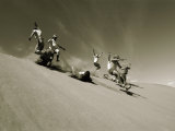 A Group of Hikers Have a Freefall Down a Sand Dune Near the Alsek River in Alas Ka Photographic Print by Barry Tessman