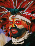 Dressed up in Huli Regalia, This Young Woman is Ready to Attend the Annual Sing-Sing Dance Photographic Print by Jodi Cobb