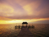 Sunset over the Gulf of Mexico Near Isla Holbox Photographic Print by Michael Melford