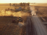 Elevated View at Twilight of a Corn Harvest Photographie par Ira Block
