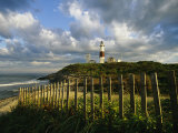 Lighthouse at Montauk with Dramatic Sky Photographic Print by Skip Brown