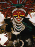 A Tribal Woman Decorated with Beads, Feathers, and Cowries Photographic Print by Jodi Cobb