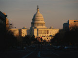 View of the Capitol at Sunset Looking East on Pennsylvania Avenue Photographie par Brian Gordon Green
