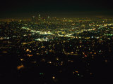 Night View of Los Angeles City Lights Seen from Griffith Observatory Photographic Print by Nadia M. B. Hughes