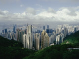 Hong Kong Island and the Bay with Kowloon on the Far Shore Photographie par Jason Edwards