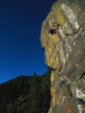 A Rock Climber Solo Climbs in Montanas Hyalite Canyon Photographic Print by Gordon Wiltsie