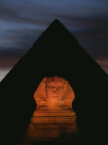 Equinox sunset at the Sphinx, with Menkaures pyramid in background Lámina fotográfica por Kenneth Garrett
