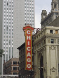 View of the Neo-Baroque Chicago Theatre Photographic Print by Paul Damien