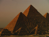 Giza Pyramids from Left- Kings Menkure, Khafre and Khufu Photographic Print by Kenneth Garrett