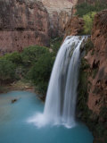 A Blue Waterfall Wets the Arid Landscape of the Grand Canyonl Photographic Print by Taylor S. Kennedy