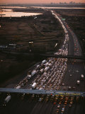 Hundreds of Cars Line up to Pay a Toll on the New Jersey Turnpike Photographic Print by Melissa Farlow