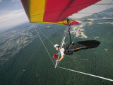 View of a Hang-Glider from a Wing-Mounted Camera as He Flies over Cumberland Valley Photographic Print by Skip Brown