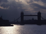 The Recently Renovated Tower Bridge is Nearly Silhouetted against a Cloudy London Sky Photographic Print by O. Louis Mazzatenta