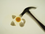 Un marteau flou casse un œuf Photographie par Stephen St. John
