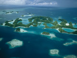 Aerial View of Islands in the Republic of Palau Photographic Print by Tim Laman