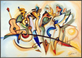 Take Five Framed Canvas Print by Alfred Gockel