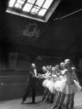 Ballet Master with Ballerinas Practicing Classic Exercise in Rehearsal Room at Grand Opera de Paris Photographic Print by Alfred Eisenstaedt
