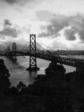 Atmospheric View of the San Francisco Oakland Bay Bridge Viewed from the Oakland Side at Dusk Photographic Print